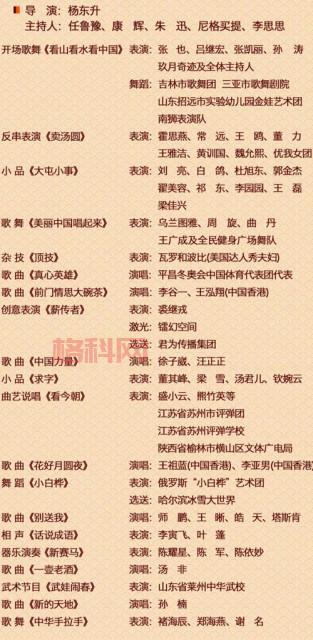 2016央视元宵节晚会完整节目单曝光