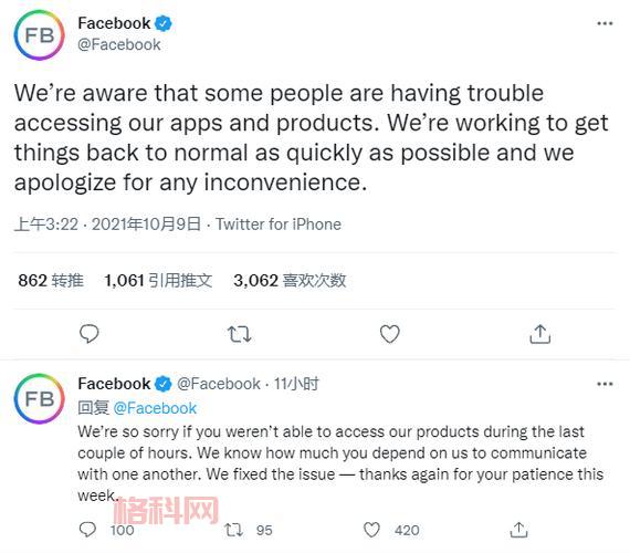 脸书全球服务宕机超六小时