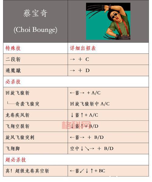 拳皇15出招表角色大全：掌握每个角色的独特技能