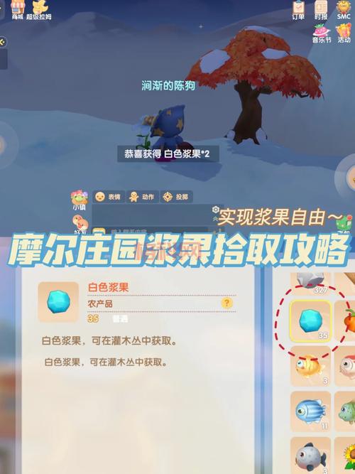 摩尔庄园白色浆果位置大全：最佳刷新时间与采集技巧