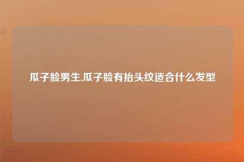 瓜子脸男生,瓜子脸有抬头纹适合什么发型
