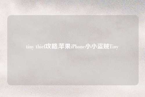 tiny thief攻略,苹果iPhone小小盗贼Tiny