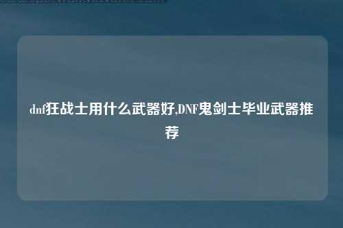 dnf狂战士用什么武器好,DNF鬼剑士毕业武器推荐