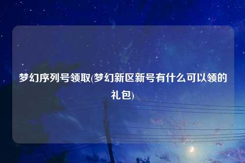 梦幻序列号领取(梦幻新区新号有什么可以领的礼包)