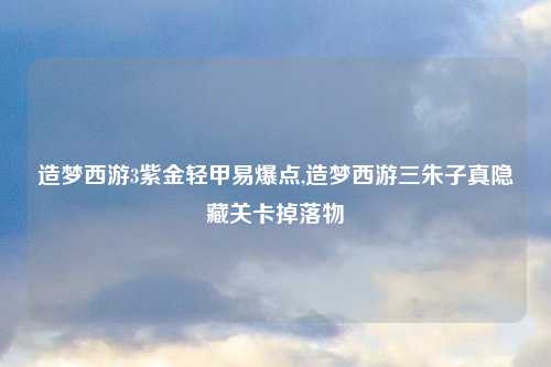 造梦西游3紫金轻甲易爆点,造梦西游三朱子真隐藏关卡掉落物