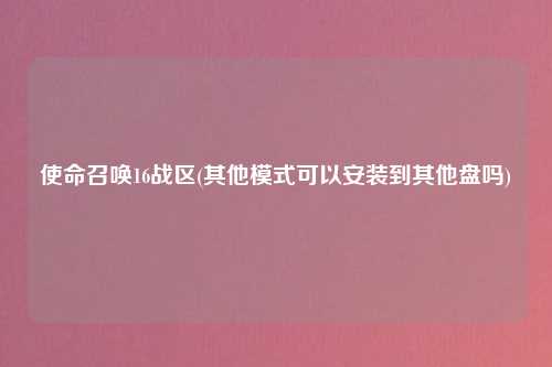 使命召唤16战区(其他模式可以安装到其他盘吗)