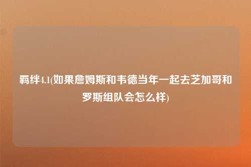 羁绊4.1(如果詹姆斯和韦德当年一起去芝加哥和罗斯组队会怎么样)