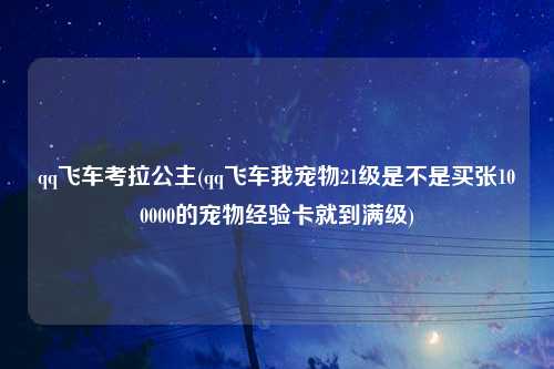 qq飞车考拉公主(qq飞车我宠物21级是不是买张100000的宠物经验卡就到满级)