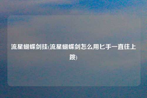 流星蝴蝶剑挂(流星蝴蝶剑怎么用匕手一直往上跳)