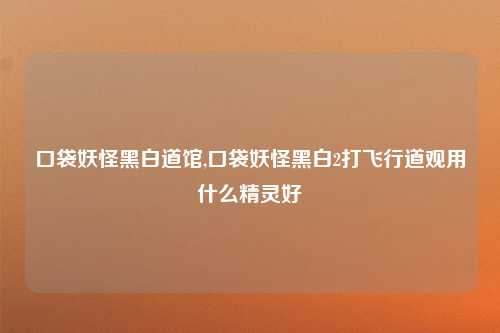 口袋妖怪黑白道馆,口袋妖怪黑白2打飞行道观用什么精灵好