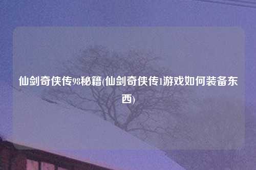 仙剑奇侠传98秘籍(仙剑奇侠传1游戏如何装备东西)