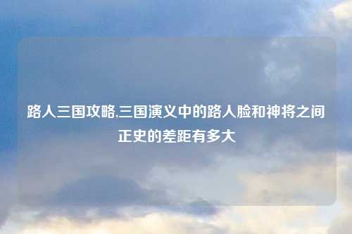 路人三国攻略,三国演义中的路人脸和神将之间正史的差距有多大