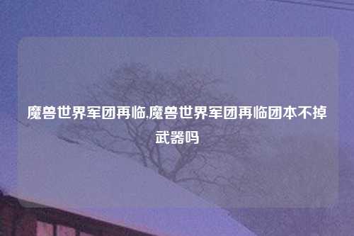 魔兽世界军团再临,魔兽世界军团再临团本不掉武器吗