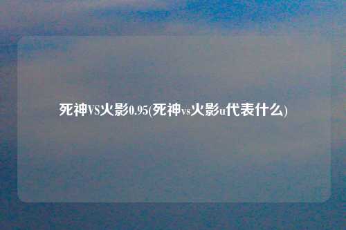 死神VS火影0.95(死神vs火影u代表什么)