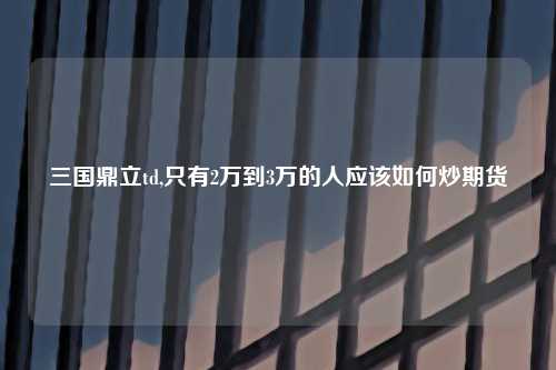 三国鼎立td,只有2万到3万的人应该如何炒期货