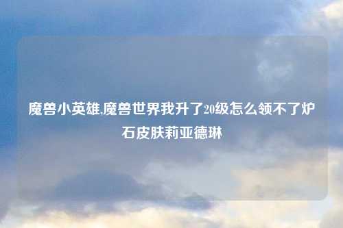 魔兽小英雄,魔兽世界我升了20级怎么领不了炉石皮肤莉亚德琳