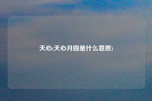 天心(天心月圆是什么意思)