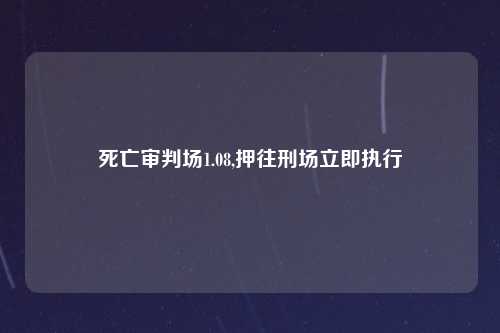 死亡审判场1.08,押往刑场立即执行