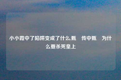 小小霞中了陷阱变成了什么,甄嬛传中甄嬛为什么要杀死皇上