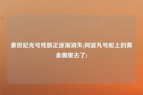 泰坦尼克号残骸正逐渐消失(阿波丸号船上的黄金哪里去了)