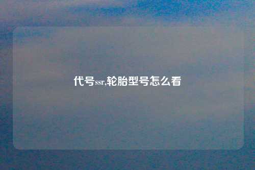 代号ssr,轮胎型号怎么看