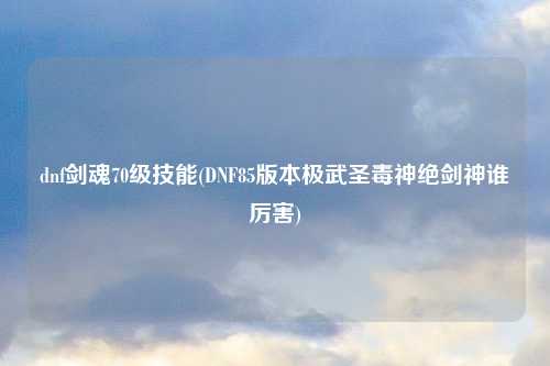 dnf剑魂70级技能(DNF85版本极武圣毒神绝剑神谁厉害)