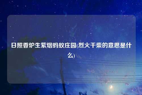 日照香炉生紫烟蚂蚁庄园(烈火干柴的意思是什么)