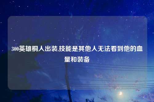 300英雄桐人出装,技能是其他人无法看到他的血量和装备