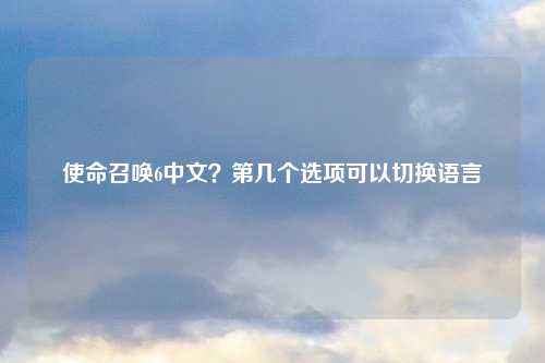 使命召唤6中文？第几个选项可以切换语言