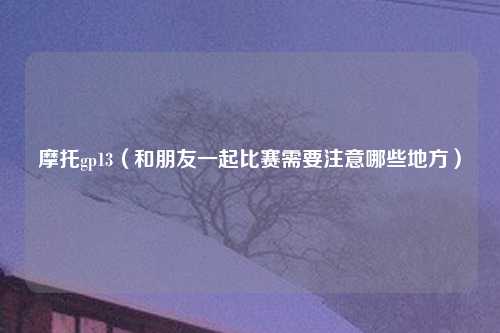 摩托gp13（和朋友一起比赛需要注意哪些地方）