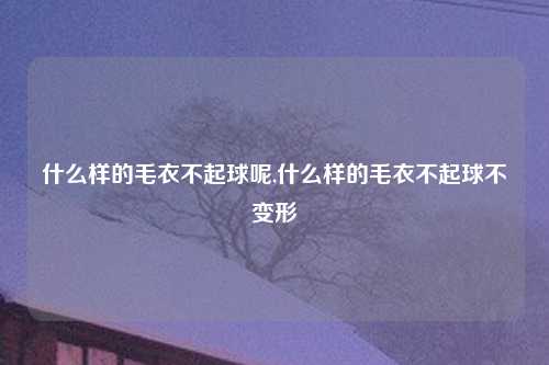 什么样的毛衣不起球呢,什么样的毛衣不起球不变形