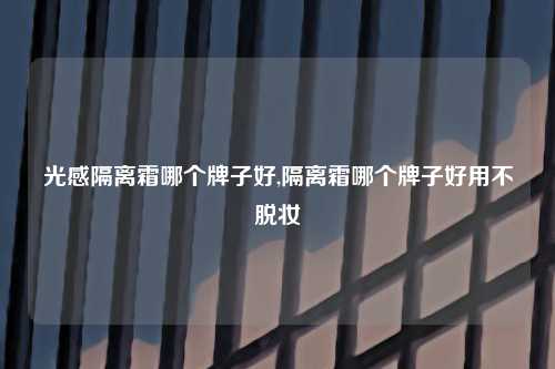 光感隔离霜哪个牌子好,隔离霜哪个牌子好用不脱妆