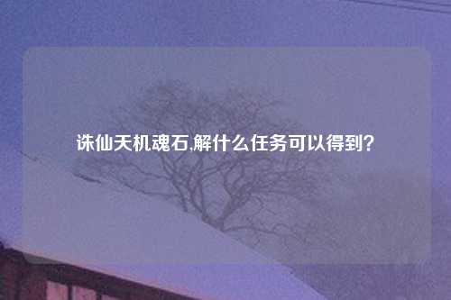 诛仙天机魂石,解什么任务可以得到？