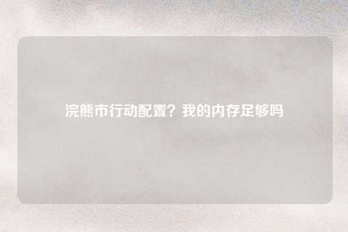 浣熊市行动配置？我的内存足够吗