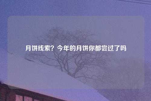 月饼线索？今年的月饼你都尝过了吗