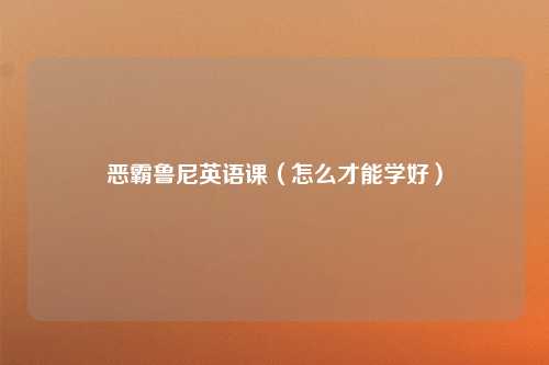 恶霸鲁尼英语课（怎么才能学好）