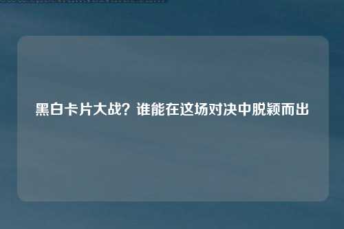 黑白卡片大战？谁能在这场对决中脱颖而出