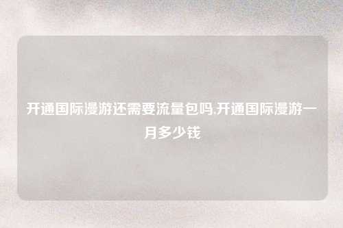 开通国际漫游还需要流量包吗,开通国际漫游一月多少钱
