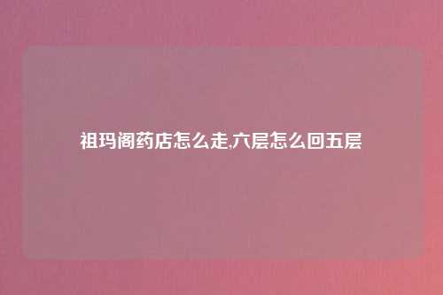 祖玛阁药店怎么走,六层怎么回五层