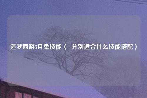 造梦西游3月兔技能（  分别适合什么技能搭配）