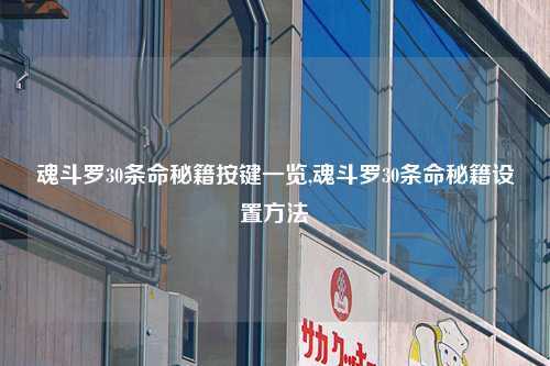 魂斗罗30条命秘籍按键一览,魂斗罗30条命秘籍设置方法