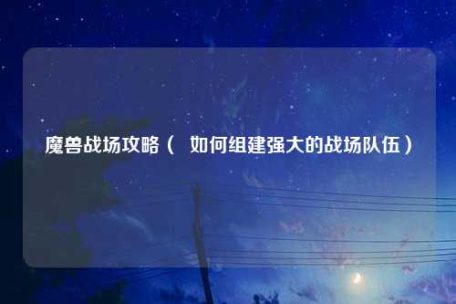 魔兽战场攻略（  如何组建强大的战场队伍）