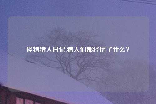 怪物猎人日记,猎人们都经历了什么？