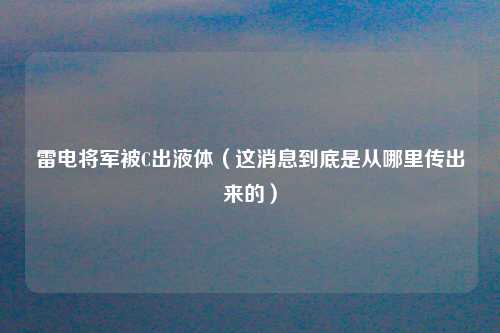 雷电将军被C出液体（这消息到底是从哪里传出来的）