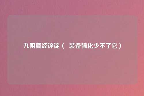 九阴真经锌锭（  装备强化少不了它）