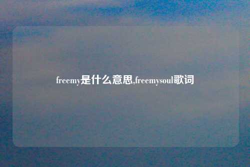 freemy是什么意思,freemysoul歌词