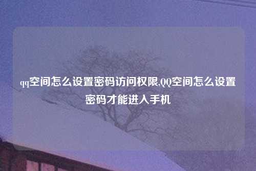 qq空间怎么设置密码访问权限,QQ空间怎么设置密码才能进入手机