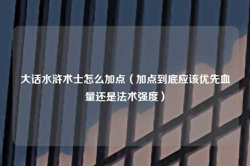 大话水浒术士怎么加点（加点到底应该优先血量还是法术强度）