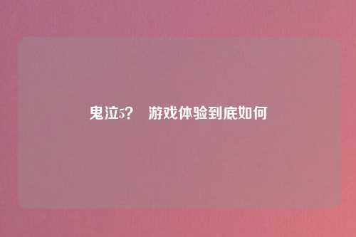 鬼泣5？  游戏体验到底如何