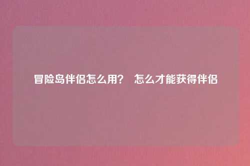 冒险岛伴侣怎么用？  怎么才能获得伴侣